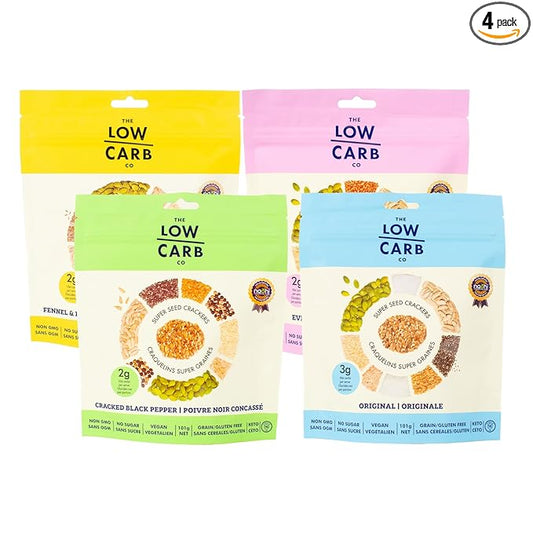 Super Seed Crackers, Gluten Free & Keto Friendly Healthy Snacks, Vegan, Zero Sugar, Paleo &