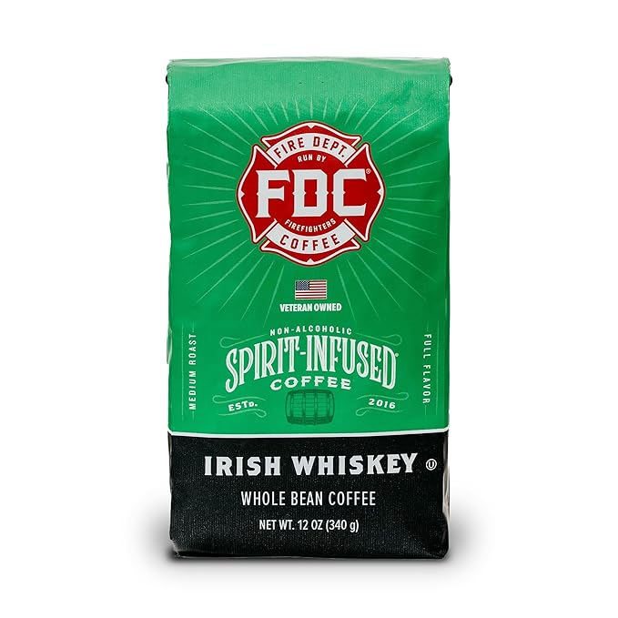 Fire Department Coffee - Gives Back to Firefighters - Irish Whiskey Infused Coffee Beans - Medium