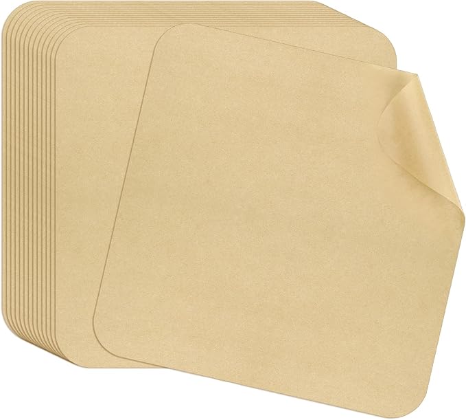 WMKGG 12 inch Air Fryer Parchment Paper Squares, 100 Sheets Unbleached Pre-Cut Baking Disposable