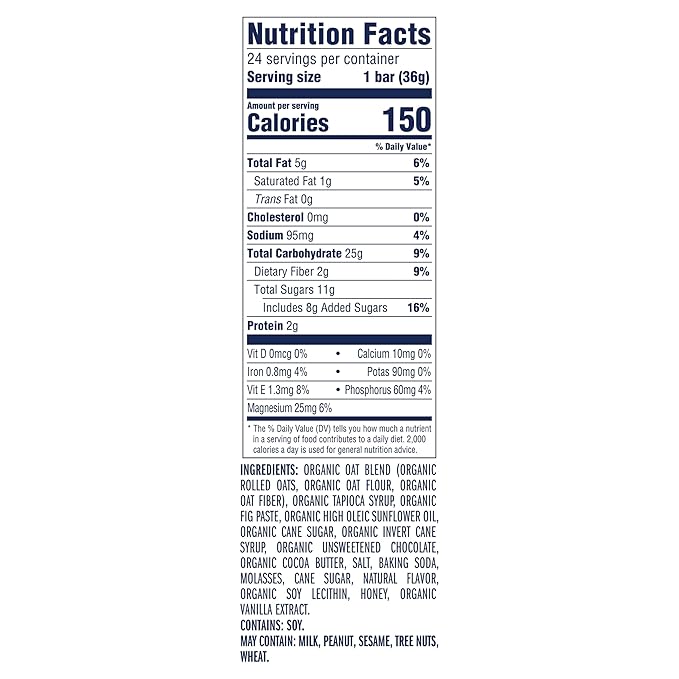 Zbar - Chocolate Chip - Soft-Baked Energy Snack Bars - Non-GMO - 12g Whole Grains - USDA Organic