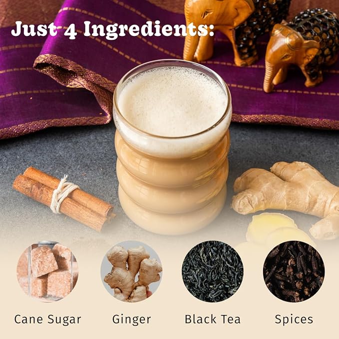 Bhakti Chai Tea Concentrate | Original, Organic Fresh Ginger, Black Tea, Sweetened, Spiced