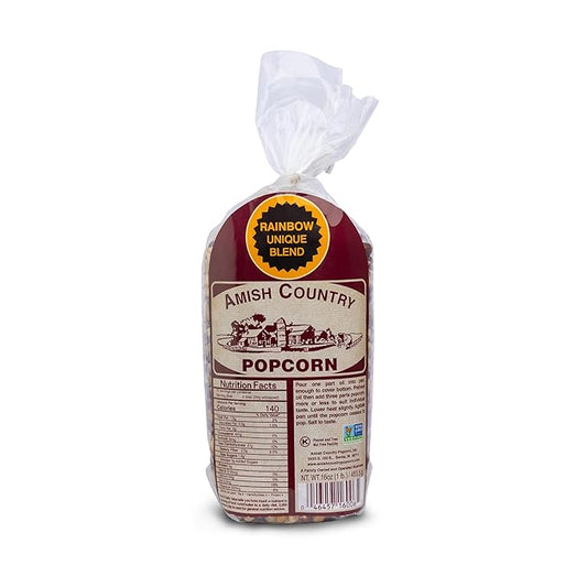 Amish Country Popcorn | 1 lb Bag | Rainbow Popcorn Kernels | Old Fashioned, Non-GMO and Gluten Free