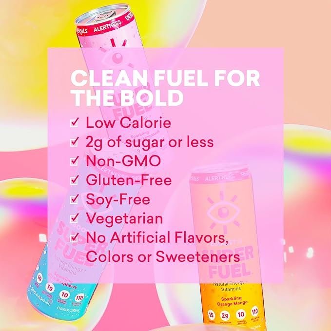 EBOOST Super Fuel Healthy Energy Drink - Caffeine from Natural & Clean Ingredients For Focus and