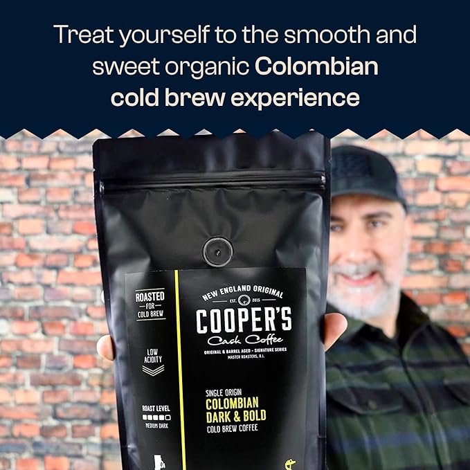 Cold Brew Coffee Colombian Reserve Single Origin Coarsely Ground Coffee - 5 lb. Bag - Dark Roast