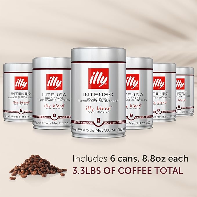Illy Whole Bean Coffee, Intenso Bold Roast - Bold & Flavorful - 100% Arabica - Whole Beans