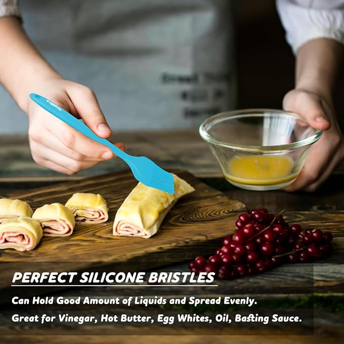 Walfos Silicone Basting Pastry Brush, Heat Resistant Pastry Brush Set, Strong Steel Core and