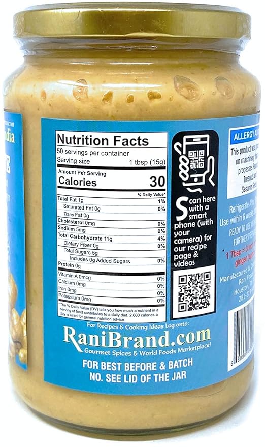 Asian Kitchen Ginger Cooking Paste 26.5oz (750g) Glass Jar ~ Vegan | Gluten Free | NON-GMO | No