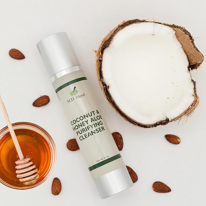 Coconut & Honey Aloe Purifying Cleanser | Organic Face Wash for Women & Men | Gentle Vegan Foaming