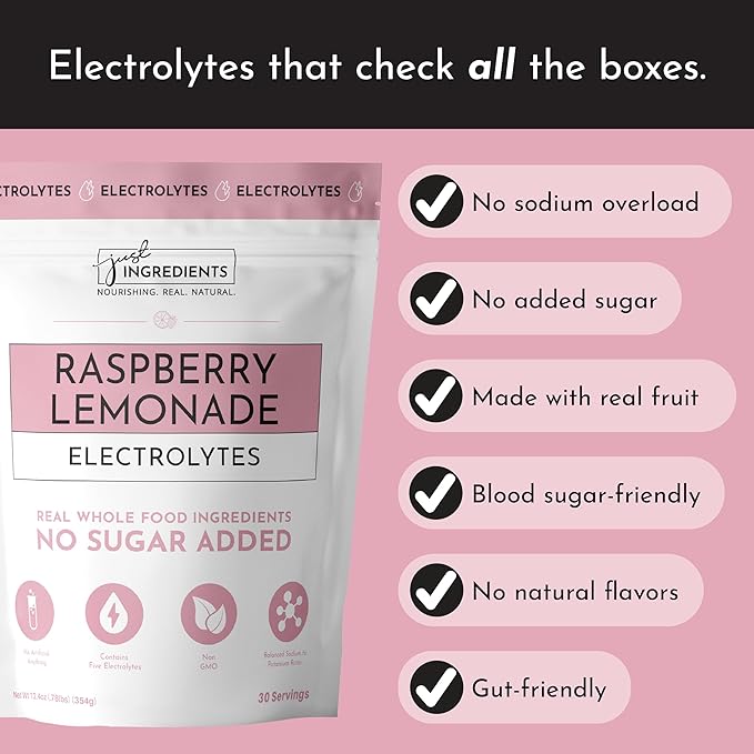 Raspberry Lemonade Electrolytes ??30?‘Serving Hydration Drink Mix with Coconut Water, Essential