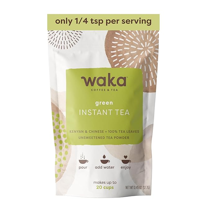Waka Instant Green Tea Mix, Original - 100% Tea Leaves, No Additives, Unsweetened Sample/Travel