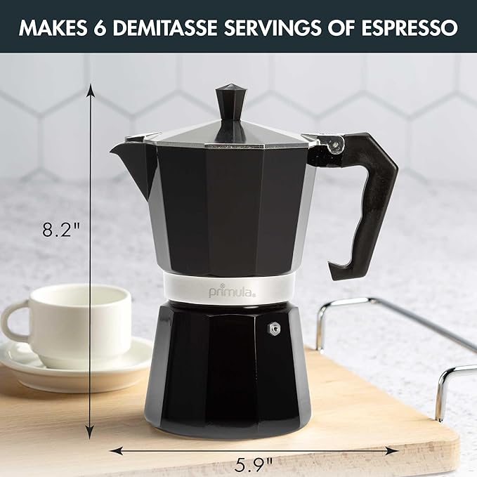Primula Classic Stovetop Espresso and Coffee Maker, Moka Pot for Italian and Cuban Café Brewing