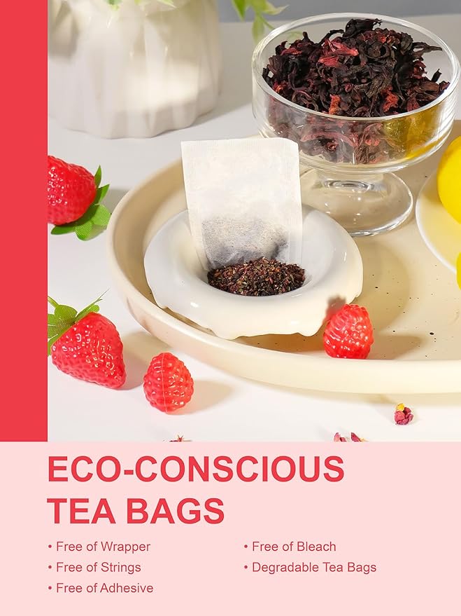 TeeLux Strawberry Hibiscus Iced Tea, Natural Hibiscus Tea with Stevia and Rosehip, Tangy & Sweet