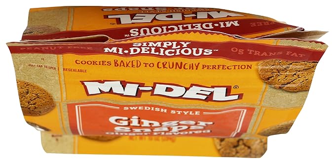 Mi-Del Cookies Ginger Flavored Snaps - Non GMO Certified, 0g Trans Fat Swedish Ginger Snaps Cookies