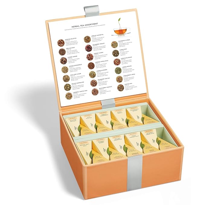 Tea Forte Herbal Assortment Premium Tea Chest Gift Sampler, 40 Count, 2 of each Variety Blend