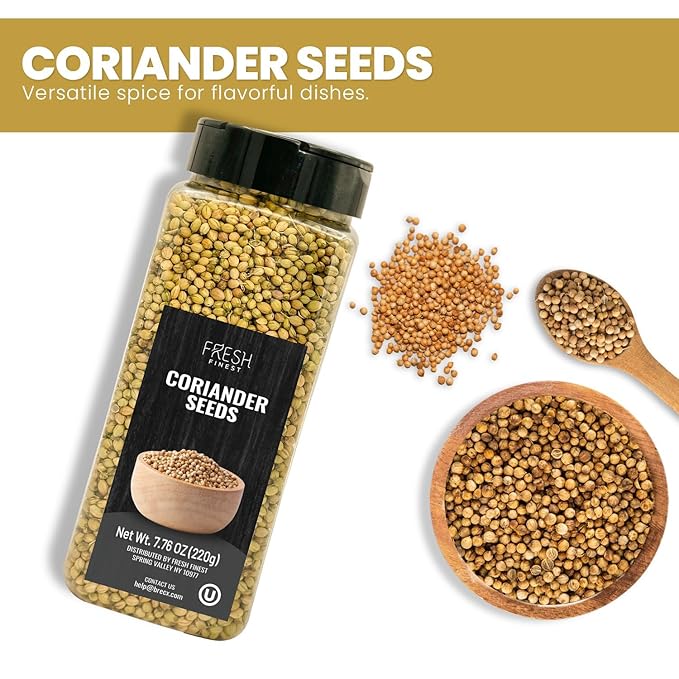 Fresh Finest Coriander Seeds Whole - Kosher, Natural and Freshly Packed spices Best for Cooking and