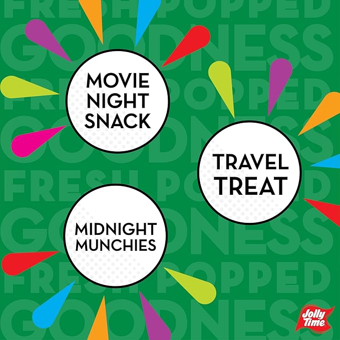 Jolly Time Jalape챰o Butter, Microwave Popcorn with Just the Right Heat, 3oz Sharing Bag, 6 Bags Per