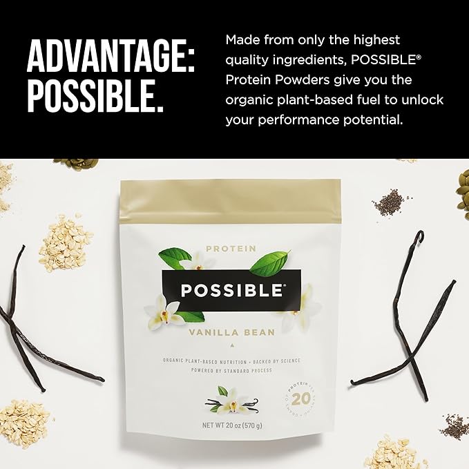 Possible Protein Powder Vanilla Bean - 20g of Vegan, Plant-Based Protein Mix - Non-GMO, Non-Dairy