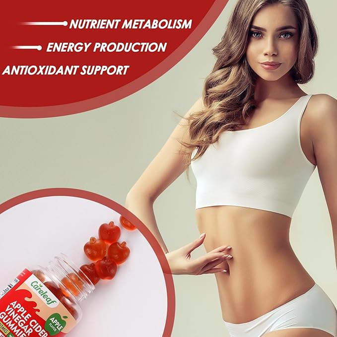 Apple Cider Vinegar Gummies 60 Counts 1000mg AVC with Vitamin B6 Vitamin B12 for Metabolism
