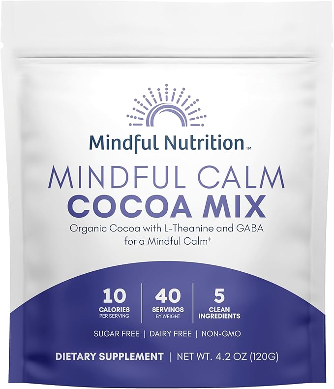 Mindful Calm Sugar Free Hot Chocolate Mix - 40 Servings - Anti-Stress Drink Mix Powder Sleepy Cocoa