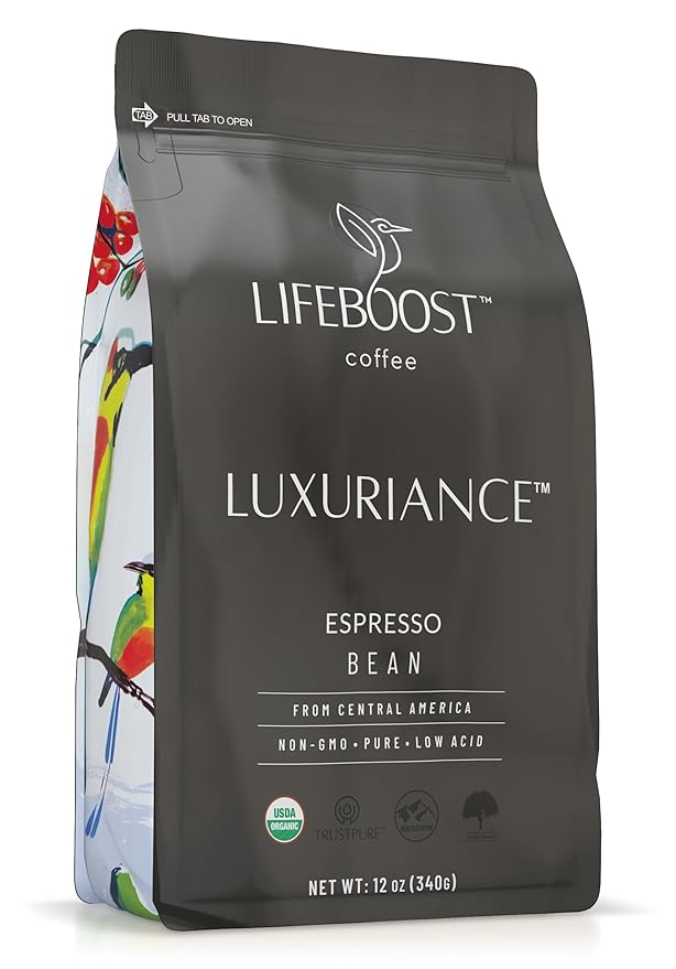 Lifeboost Organic Espresso Beans Whole ??USDA Organic, Low Acid, Mold-Free Dark Roast Coffee