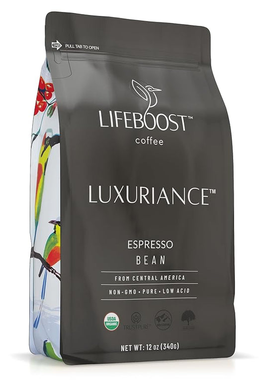 Lifeboost Organic Espresso Beans Whole ??USDA Organic, Low Acid, Mold-Free Dark Roast Coffee