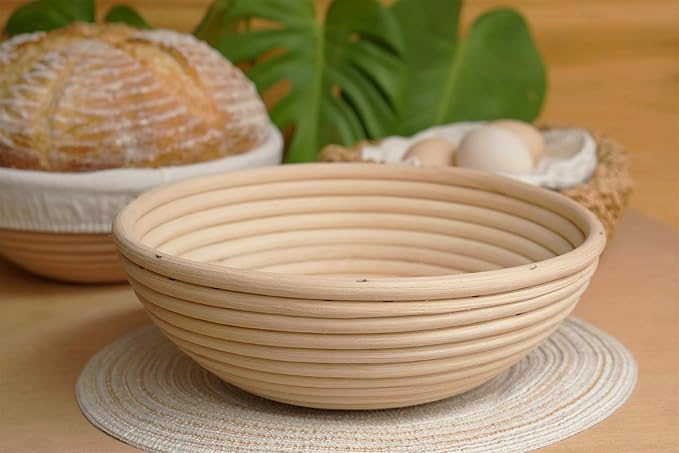 Banneton Bread Proofing Basket,9 Inch Round + 9.8 Inch Round Sourdough Proofing Baskets with