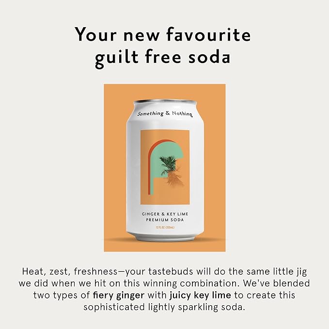 Something & Nothing Ginger & Lime Flavoured Sparkling Water | Lightly Carbonated, Full Flavoured
