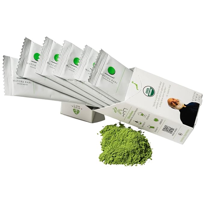 Matcha Green Tea Powder Single Serving Sticks, Dr. Weil's Ceremonial Organic Matcha Powder Singles