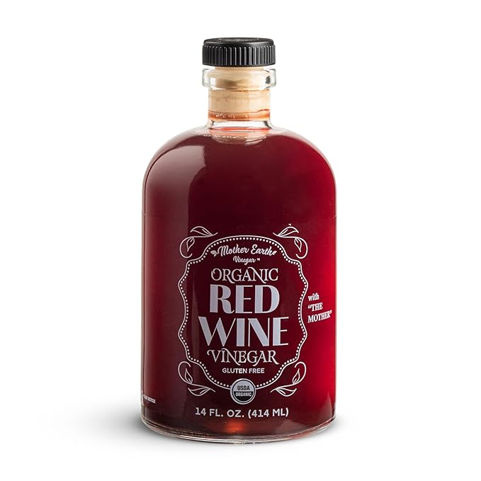 Mother Earth, Organic Red Wine Vinegar with The Mother, Fresh Pressed Organic Cabernet Grapes