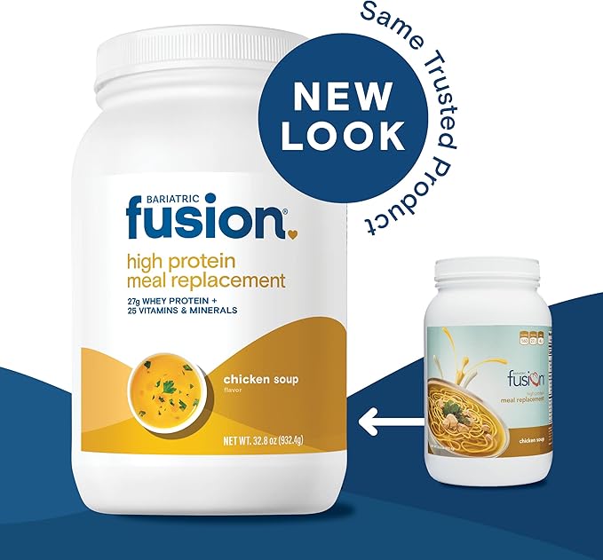 Bariatric Fusion Chicken Soup Meal Replacement 27g Protein Powder, 21 Serving Tub for Bariatric