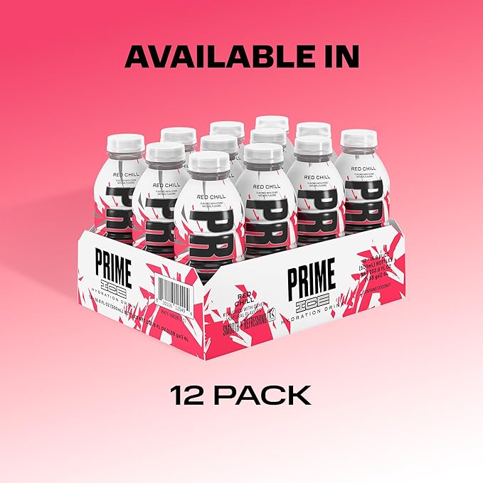 PRIME Hydration ICE RED CHILL, Sports Drinks, Electrolyte Enhanced for Ultimate Hydration, 250mg