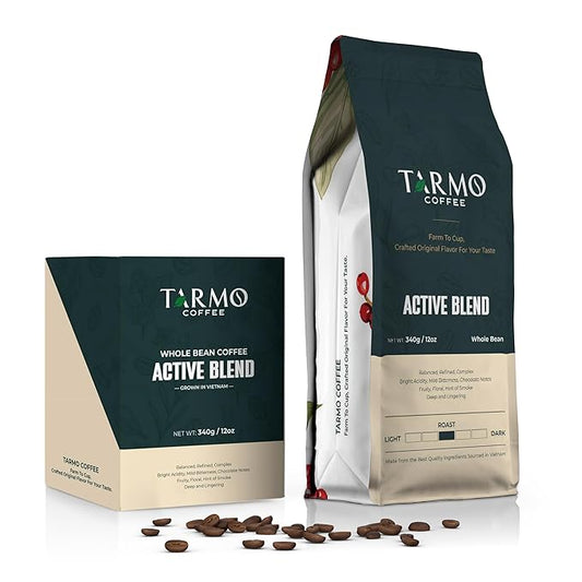 TARMO - ACTIVE BLEND | Low Acid ARABICA & ROBUSTA BLEND Whole Bean Coffee | Specialty Vietnamese