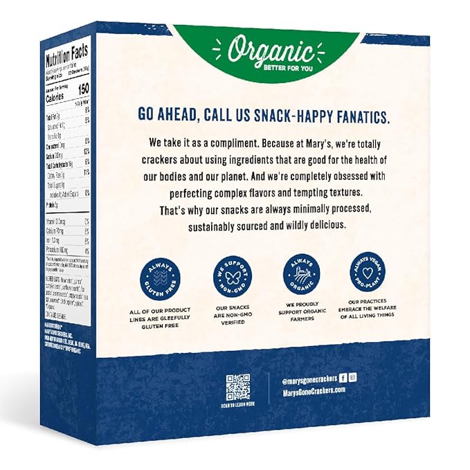 Mary's Gone Crackers Super Seed Classic Crackers, Vegan Friendly, Kosher, USDA Certified Organic