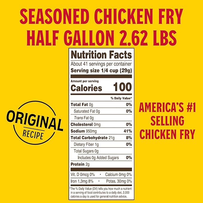 Louisiana Seasoned Chicken Fry Batter Half Gallon - 2.62 lbs - Crispy Southern Coating Mix for