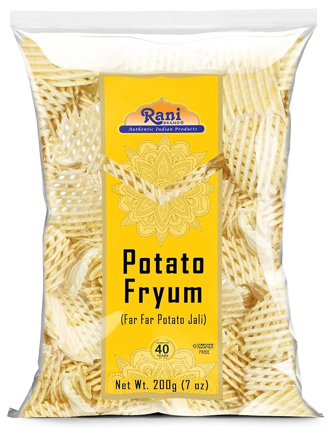 Rani Far Far / Fryums (Wheat & Tapioca Pellet) Potato Jhali 7oz (200g) ~ Vegan, Kosher, Uncooked