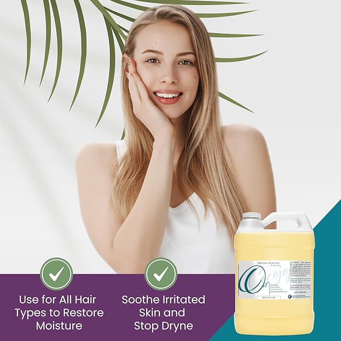cocojojo Pure Bitter Almond Oil - Unrefined, Cold Pressed, Extra Virgin, All Natural - Perfect for