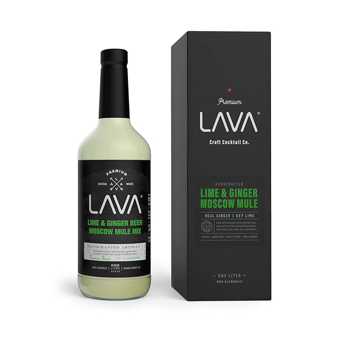 LAVA Premium Spicy Moscow Mule Mix by LAVA Craft Cocktail Co., Made with Ginger Beer, Key Lime