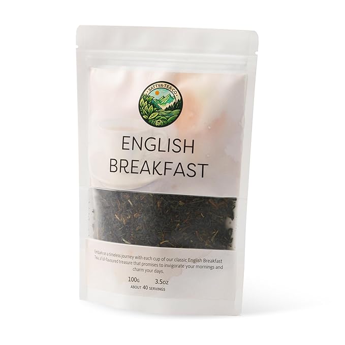 Sattva Tea Co | English Breakfast Black Tea | 100g/3.5oz Loose Leaf (Makes 40+ Cups) | Bold, Malty