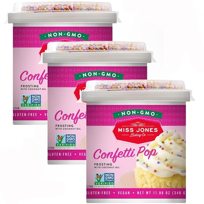 Miss Jones Baking 90% Organic Birthday Buttercream Frosting, Perfect for Icing and Decorating