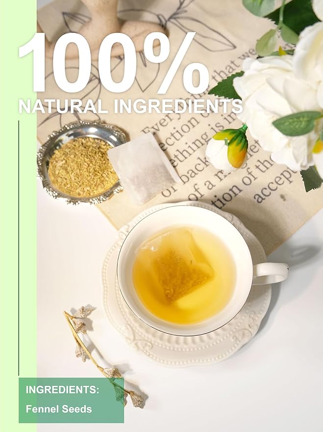 TeeLux Fennel Tea Bags, Pure & Natural Fennel Seeds Herbal Tea, Smooth & Light Spicy Flavor