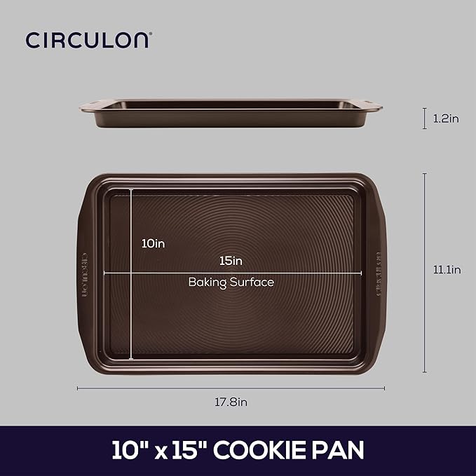 Circulon Nonstick Bakeware, Nonstick Cookie Sheet / Baking Sheet - 10 Inch x 15 Inch, Chocolate