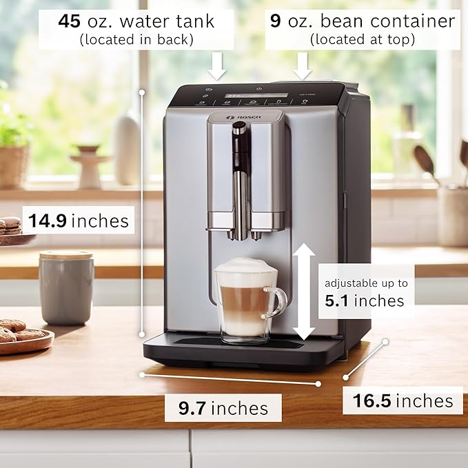 Bosch 300 Series Fully Automatic Espresso and Coffee Machine ??In-Cup Frother, OneTouch Milk