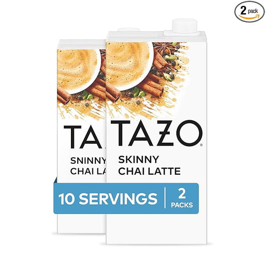 TAZO Skinny Chai Latte Concentrate, Hot or Iced Black Tea, Easy-to-Serve, Everyday Low Calorie