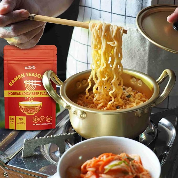 TALCUFON Korean Spicy Beef Ramen Seasoning Reduced Salt Gluten-Free Vegan Korean Noodle Soup Powder