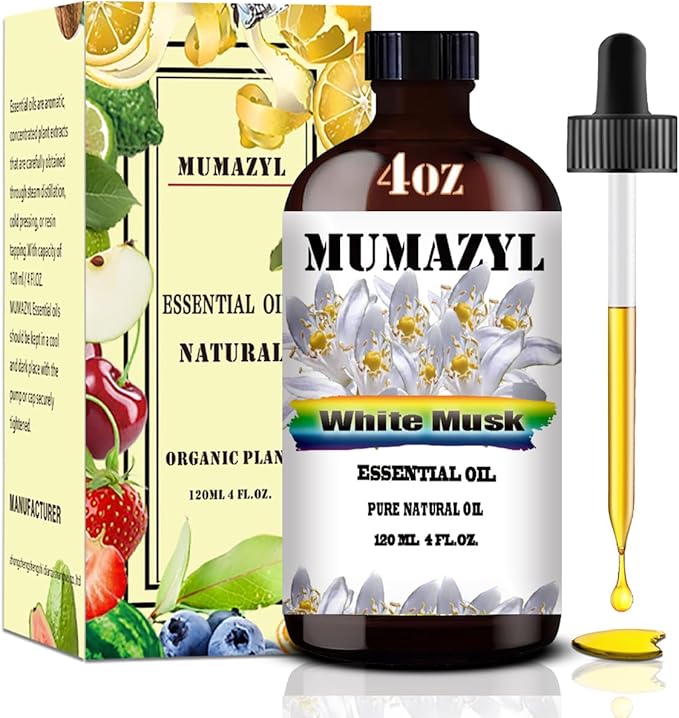 White Musk Essential Oil, White Musk Oil 4 Fl Oz 120ML for Diffuser Humidifier Yoga Cleaning DIY