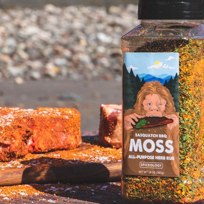 Spiceology & Sasquatch BBQ - Moss Seasoning - All-Purpose Herb Spice Rub - Use On: Pork, fish