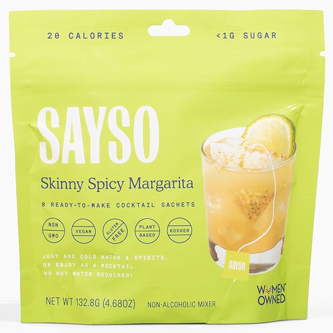 SAYSO Skinny Spicy Margarita Original Cocktail Tea Bag | Cocktail or Mocktail in Under 1 Min