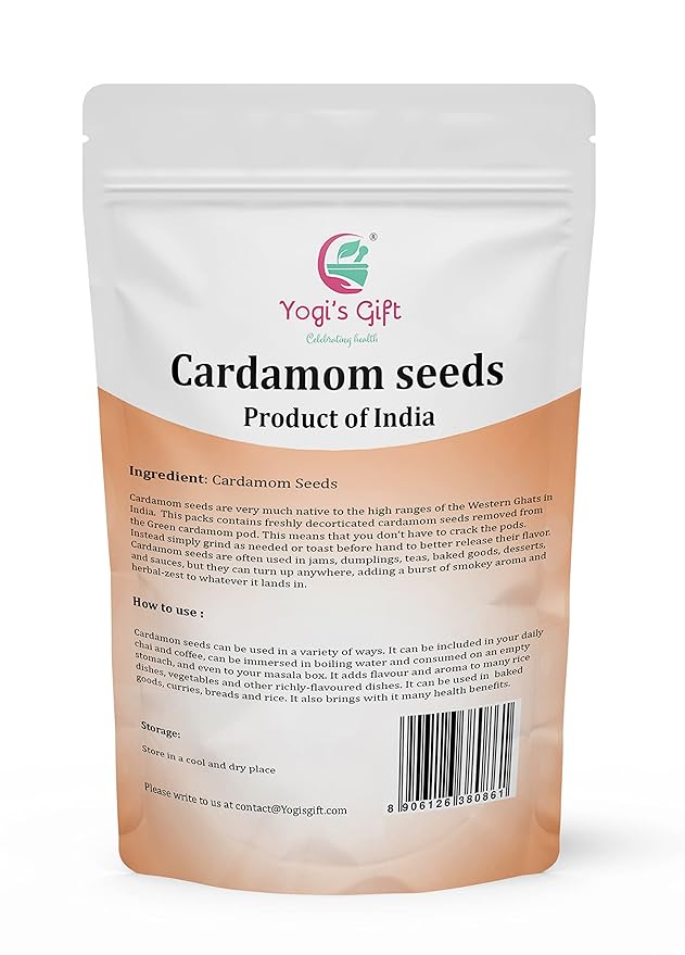 Cardamom Seeds 1 LB Bulk Pack | Decorticated Cardamon Seeds | Rich Fragrant Seeds for Tasty