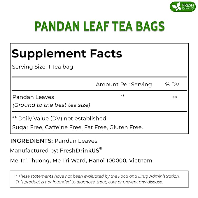 FreshDrinkUS, Premium 45 Mugwort Leaf Tea Bags, 100% Natural and Pure Mugwort Leaves. Loose Leaf