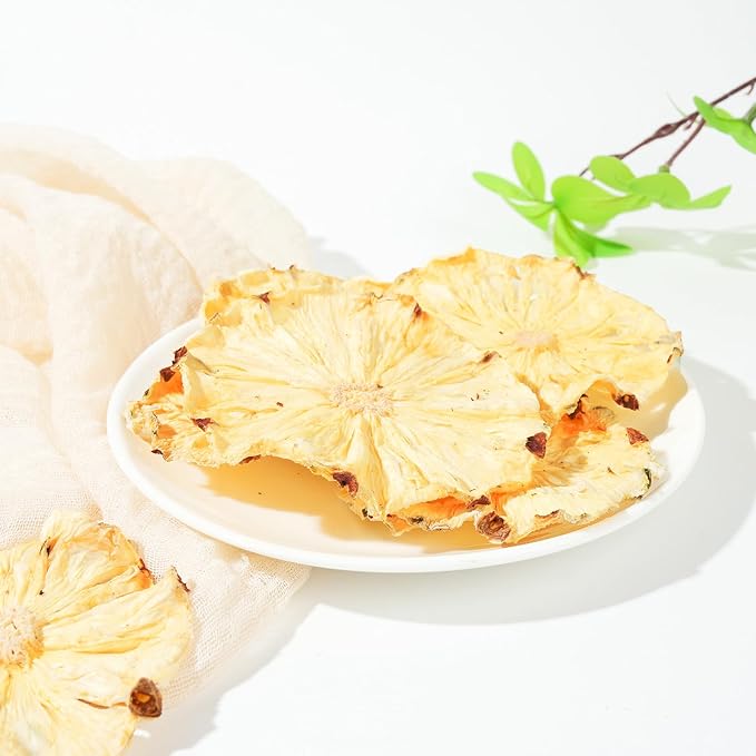 Dried Pineapple Slices,Dehydrated Pineapple Slices 8.82oz/250g Perfect for Cocktails,Fruit Tea